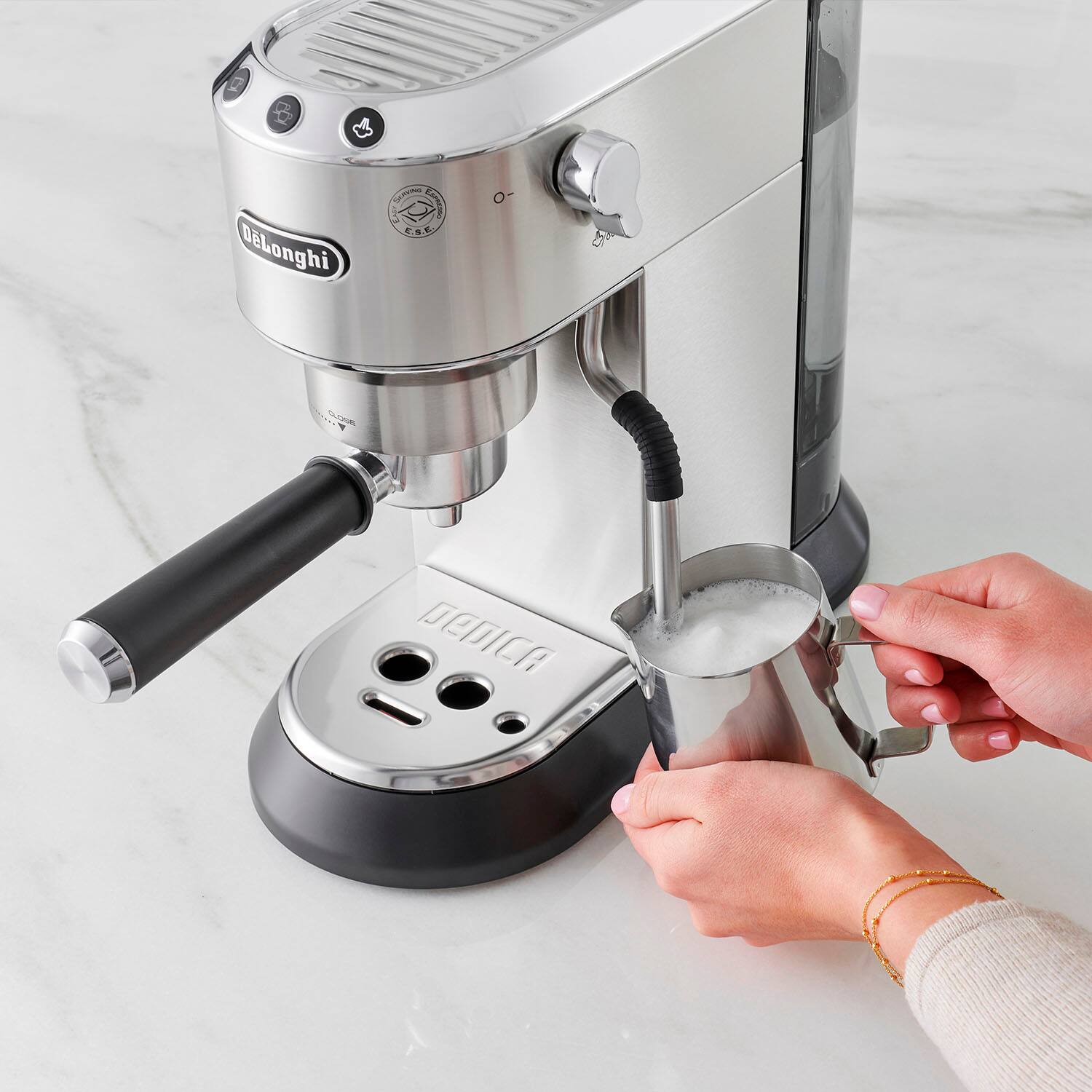 Alt View 16. De'Longhi - EC885M Dedica Arte Pump Espresso Machine - Stainless Steel.