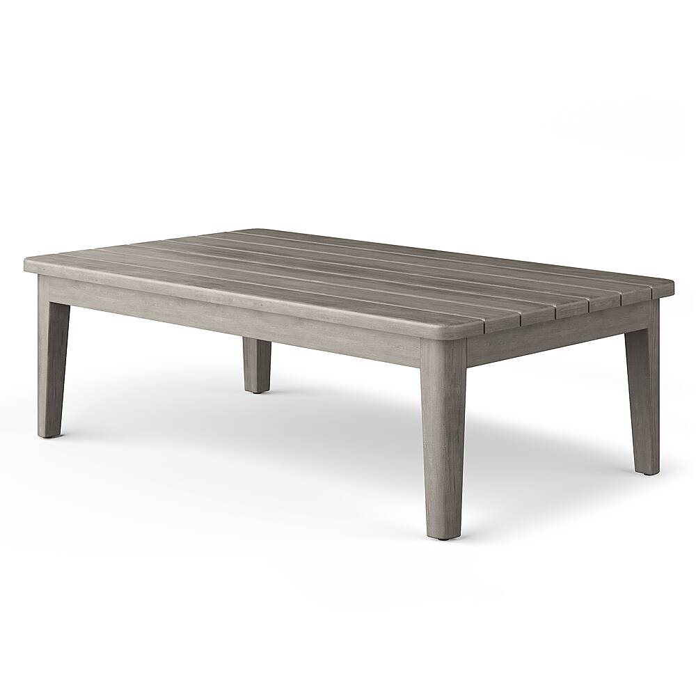 SIMPLIHOME Tavolino Bayshore In Acacia Massello – 110 Cm, Teak Chiaro, Doghe, Per Esterno