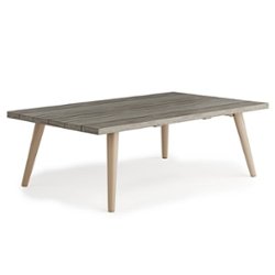Simpli Home - Belize Outdoor Coffee Table - Distressed Weathered Grey - Front_Zoom