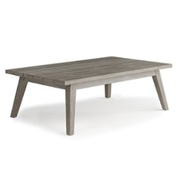 Simpli Home - Marigot Outdoor Coffee Table - Distressed Weathered Grey - Front_Zoom