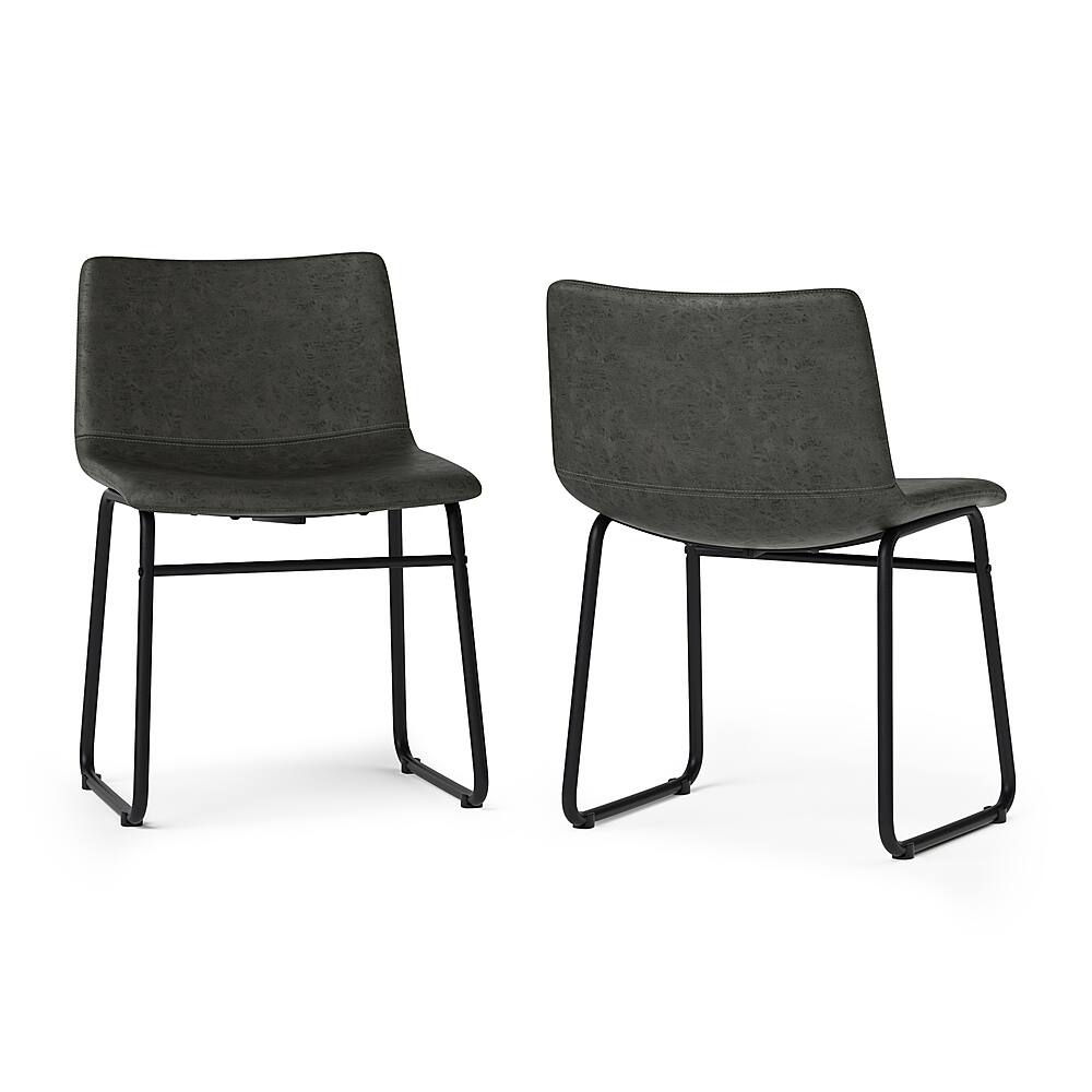 Angle View: Simpli Home - Warner Dining Chair (Set of 2) - Distressed Charcoal Grey