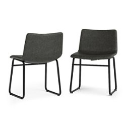 Simpli Home - Warner Dining Chair (Set of 2) - Distressed Charcoal Grey - Front_Zoom