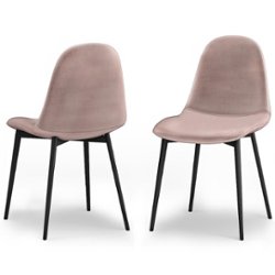 Simpli Home - Alpine Dining Chair (Set of 2) - Rose - Front_Zoom