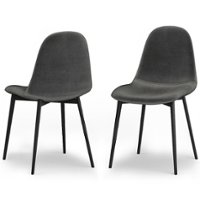 Simpli Home - Alpine Dining Chair (Set of 2) - Dark Grey - Front_Zoom