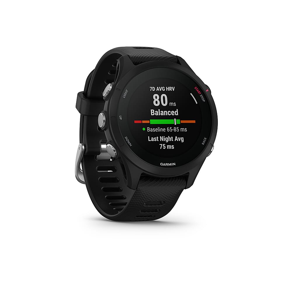 Garmin Forerunner 255 Music GPS Smartwatch 46 mm Fiber-reinforced polymer  Whitestone 010-02641-21 - Best Buy