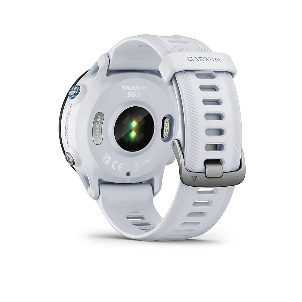 Back. Garmin - Forerunner 955 GPS Smartwatch 47 mm Fiber-reinforced polymer - Whitestone.
