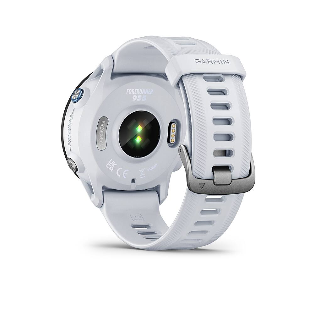 Back. Garmin - Forerunner 955 GPS Smartwatch 47 mm Fiber-reinforced polymer - Whitestone.
