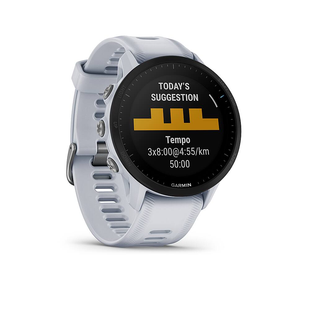 Angle. Garmin - Forerunner 955 GPS Smartwatch 47 mm Fiber-reinforced polymer - Whitestone.