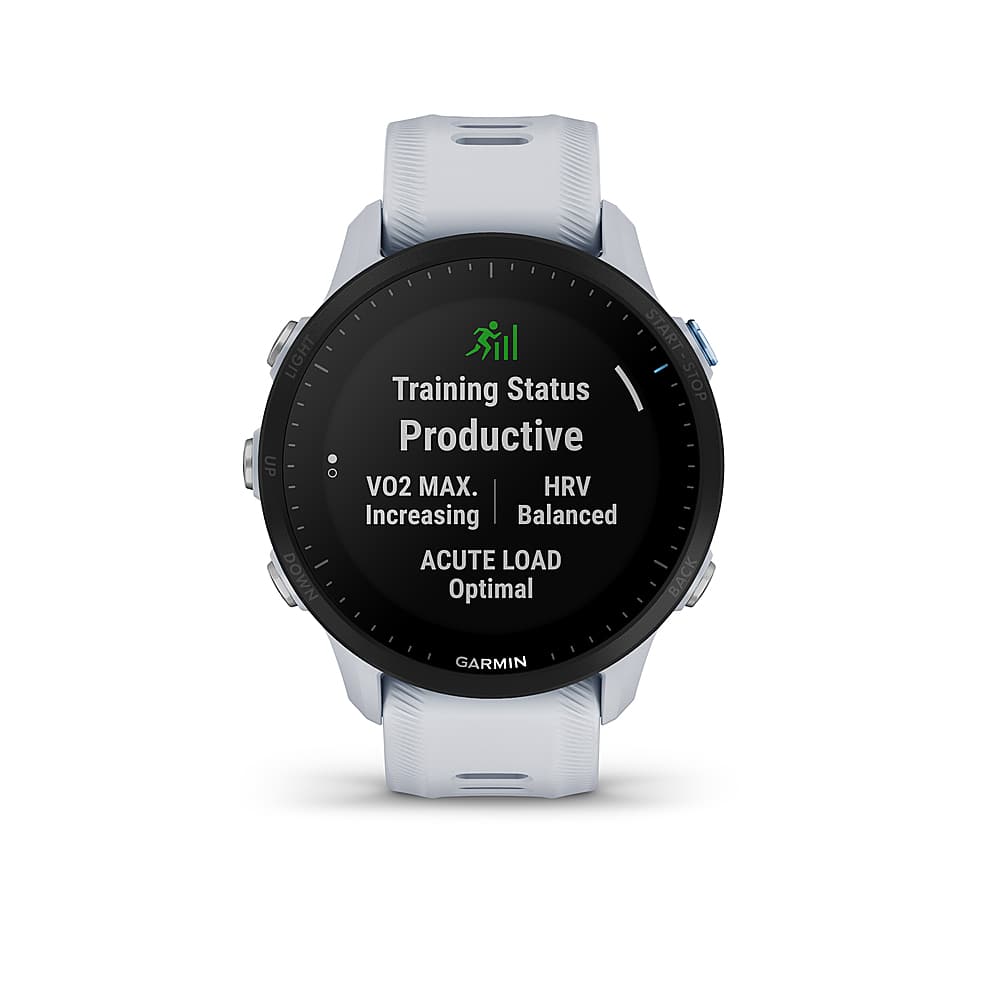 Garmin Forerunner 55 GPS Smartwatch 42mm Fiber-Reinforced Polymer  Whitestone 010-02562-01 - Best Buy