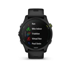 Garmin - Forerunner 255 Music GPS Smartwatch 46 mm Fiber-reinforced polymer - Black - Front_Zoom
