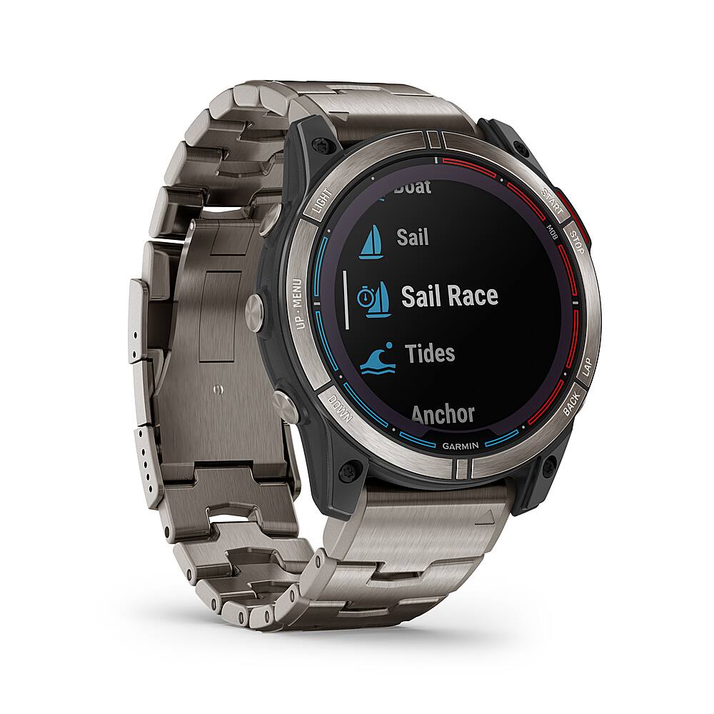 Angle. Garmin - quatix 7X Solar Edition 51 mm Fiber-reinforced polymer - Titanium.