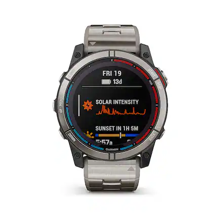 Front. Garmin - quatix 7X Solar Edition 51 mm Fiber-reinforced polymer - Titanium.