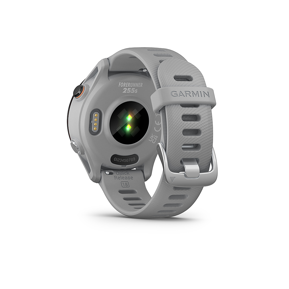 Back View: Garmin - Forerunner 255S GPS Smartwatch 41 mm Fiber-reinforced polymer - Powder Gray