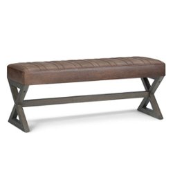 Simpli Home - Salinger Large Ottoman Bench - Distressed Chestnut Brown - Front_Zoom