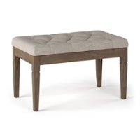 Simpli Home - Waverly Small Tufted Ottoman Bench - Natural - Front_Zoom