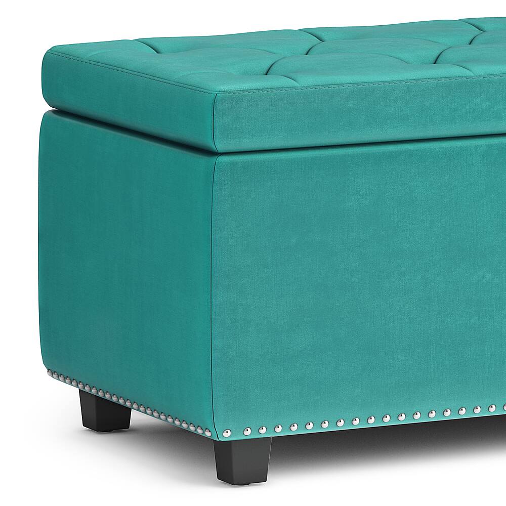 Best Buy: Simpli Home Hamilton Storage Ottoman Aqua Blue AXCOT-239-AQB