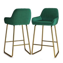 Simpli Home - Cassady Counter Height Stool (Set of 2) - Green - Front_Zoom