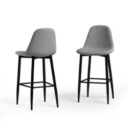 Simpli Home - Laurel Counter Height Stool (Set of 2) - Slate Grey - Front_Zoom