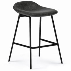 Simpli Home - Dafney Counter Height Stool (Set of 2) - Distressed Charcoal Grey - Front_Zoom