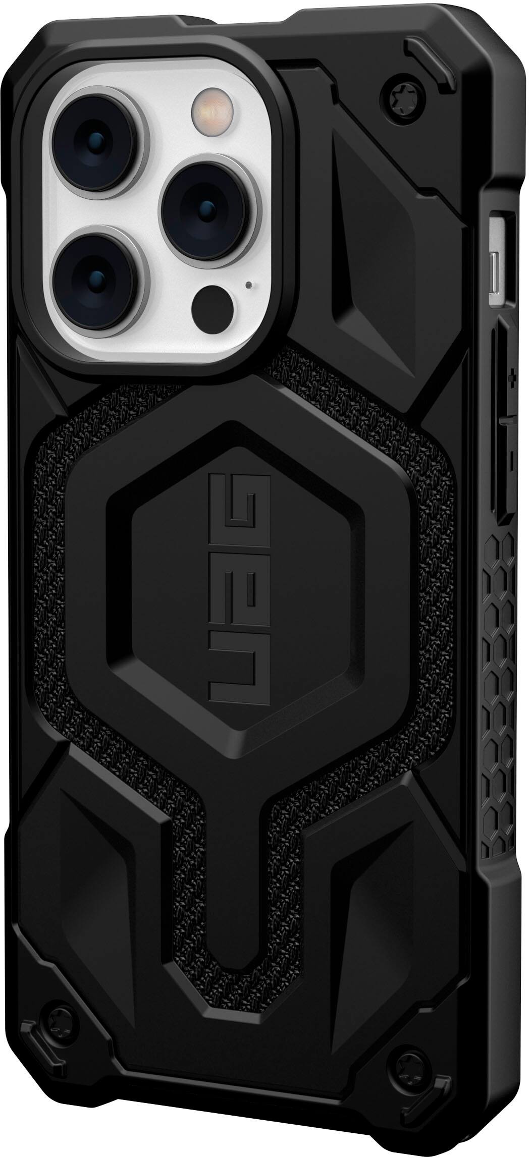 Left. UAG - Monarch Series Case with Magsafe for iPhone 14 Pro - Kevlar Black.