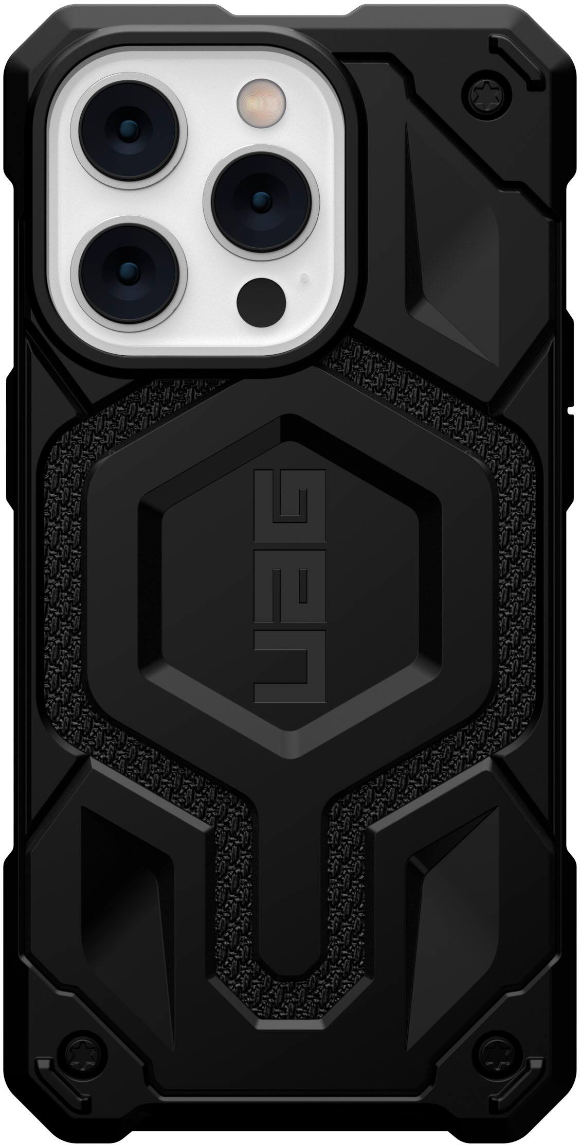 Angle. UAG - Monarch Series Case with Magsafe for iPhone 14 Pro - Kevlar Black.
