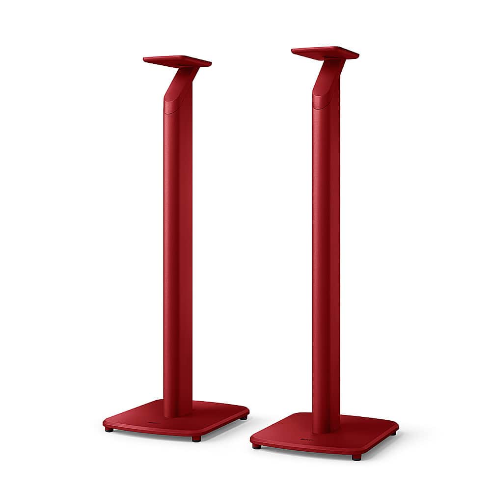 Front. KEF - S1 Floor Stand Pair - Red.