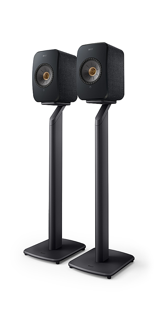 Angle View: KEF - S1 Floor Stand Pair - Gray