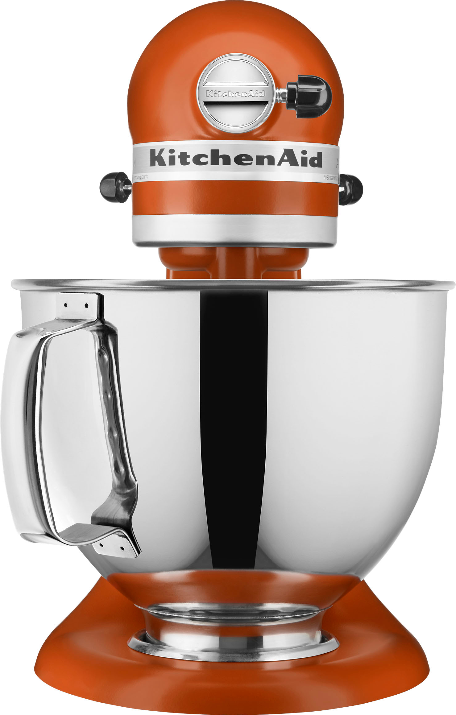 Left View: KitchenAid - Artisan Series 5 Quart Tilt-Head Stand Mixer - KSM150PSSC - Scorched Orange