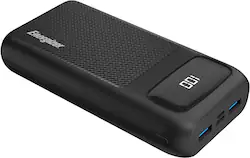 Energizer - Ultimate Lithium 20,000 mAh 3-Port 22.5W Fast PD USB-C Universal Portable Battery Charger Power Bank with LCD Display - Black - Front_Zoom