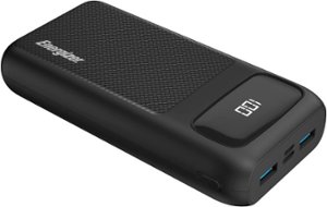 Energizer - Ultimate Lithium 20,000 mAh 22.5W PD USB-C Universal Portable Battery Charger/Power Bank with LCD Display - Black - Front_Zoom