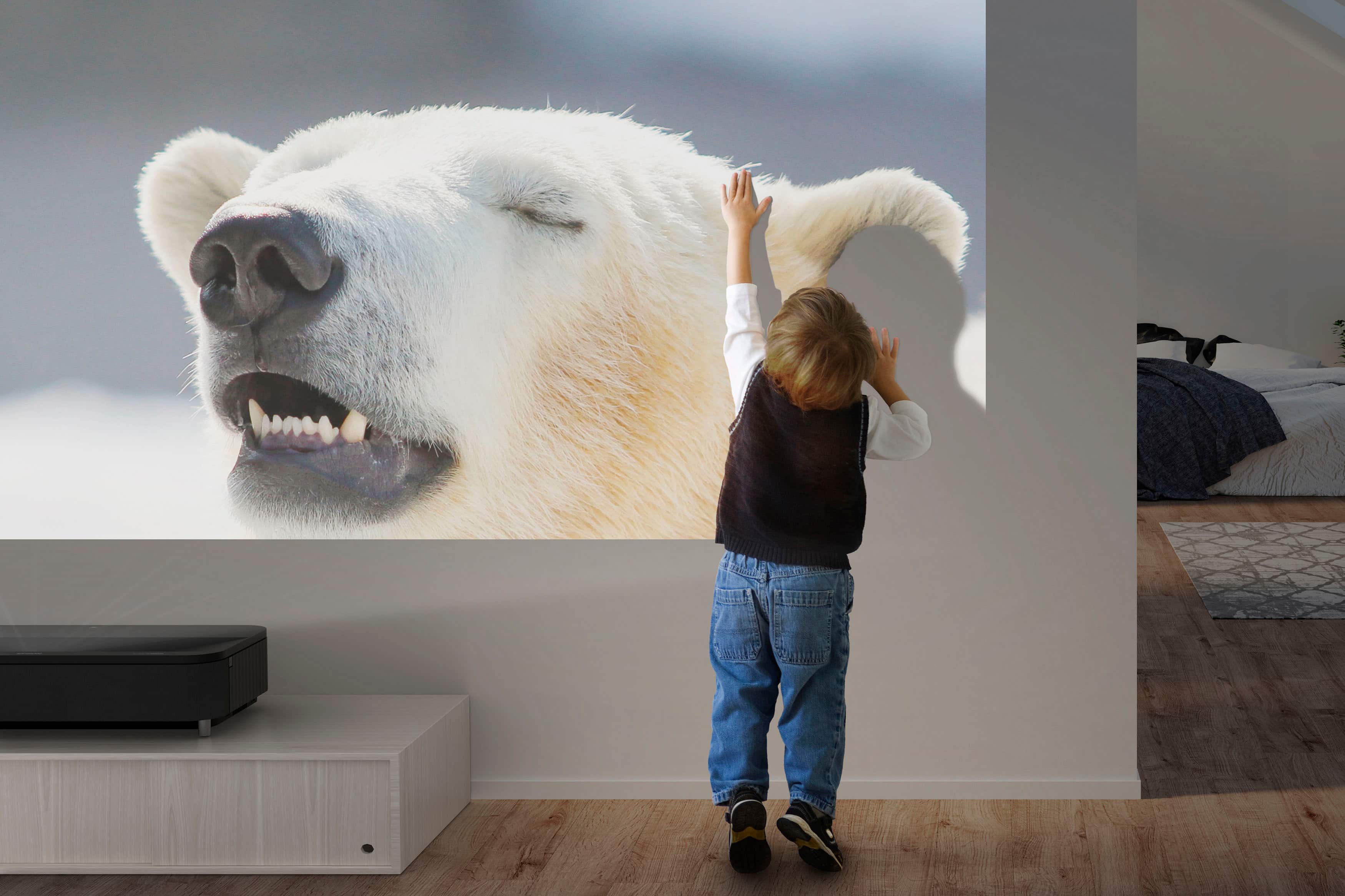 Alt View 16. Epson - LS800 4K PRO-UHD Ultra Short Throw 3-Chip 3LCD Laser Projector, 4000 Lumens, HDR, up to150", Android TV, Yamaha Speakers - Black.