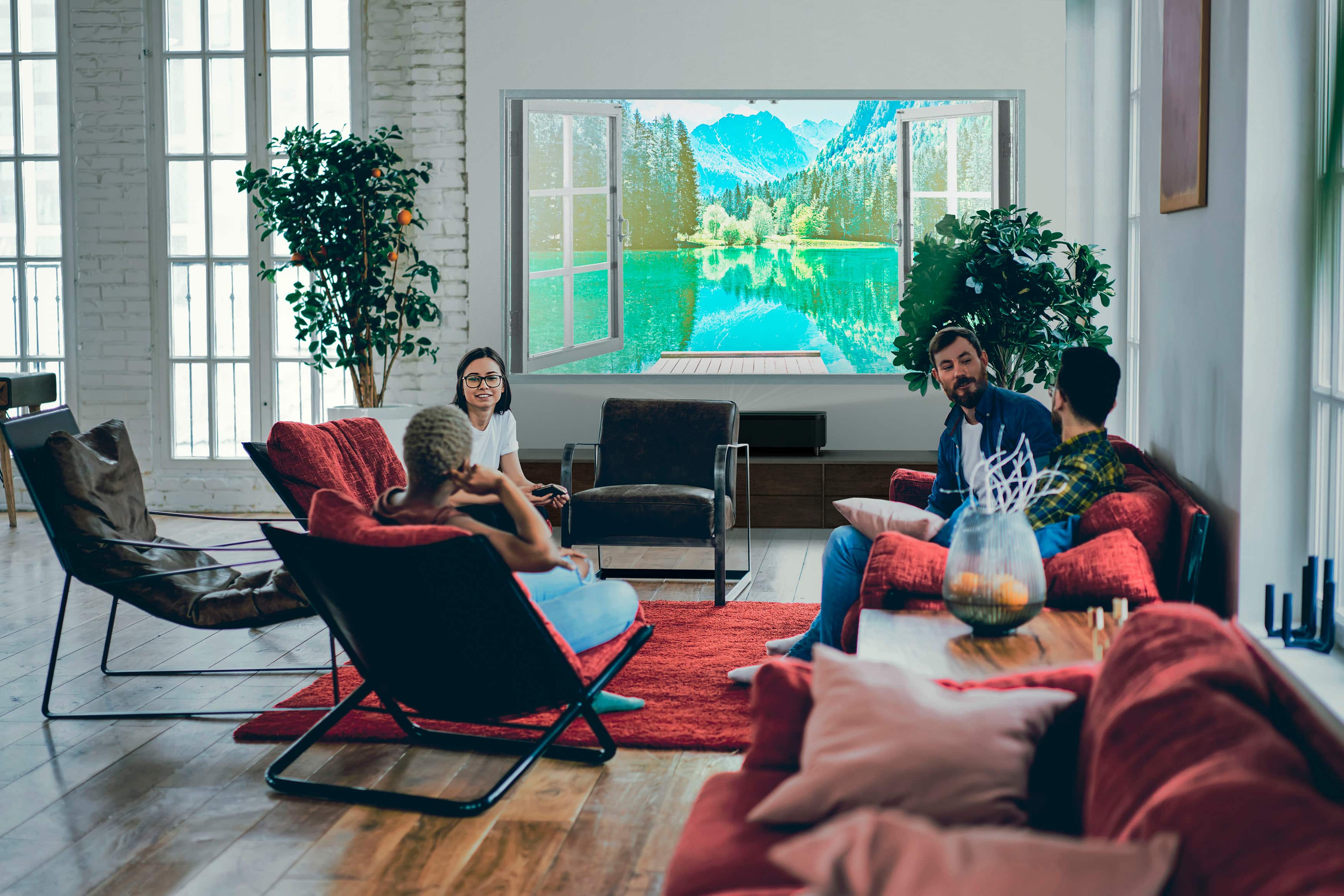 Alt View 18. Epson - LS800 4K PRO-UHD Ultra Short Throw 3-Chip 3LCD Laser Projector, 4000 Lumens, HDR, up to150", Android TV, Yamaha Speakers - Black.