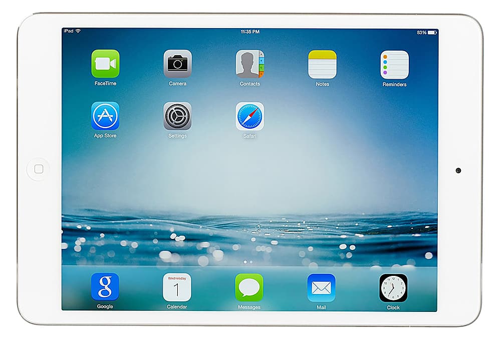 Left View: Apple - Pre-Owned iPad Mini 2 16GB Wi-Fi + Cellular AT&T 4G LTE Dual-Core Tablet - White/Silver