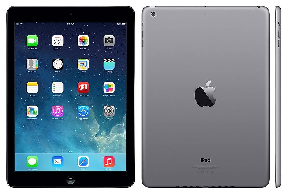 Left View: Apple - Pre-Owned iPad Air 16GB Wi-Fi Tablet - Space Gray