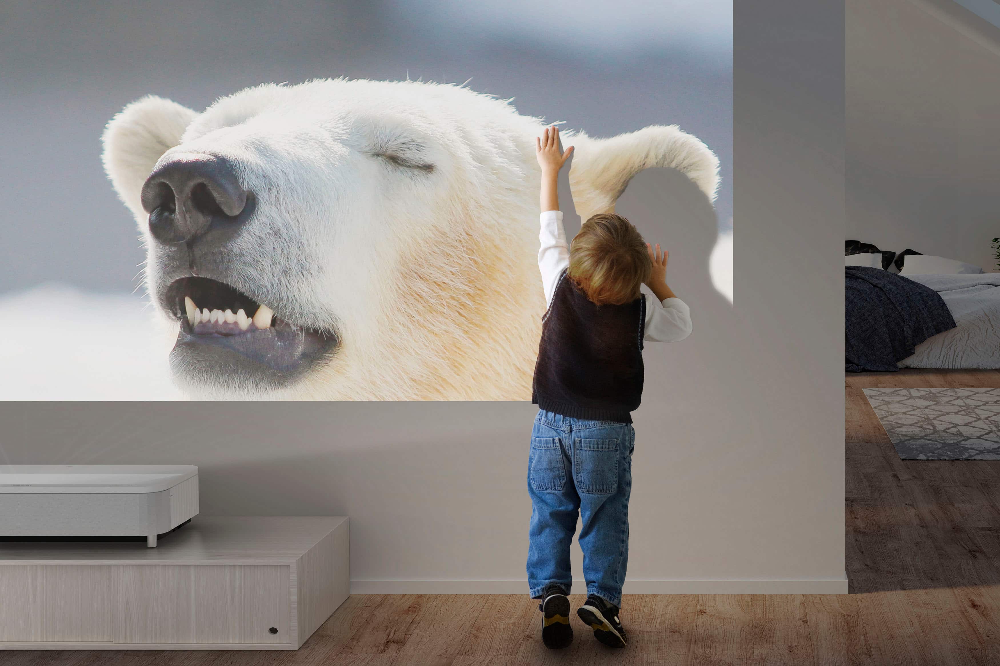 Alt View 16. Epson - LS800 4K PRO-UHD Ultra Short Throw 3-Chip 3LCD Laser Projector, 4000 Lumens, HDR, up to150", Android TV, Yamaha Speakers - White.