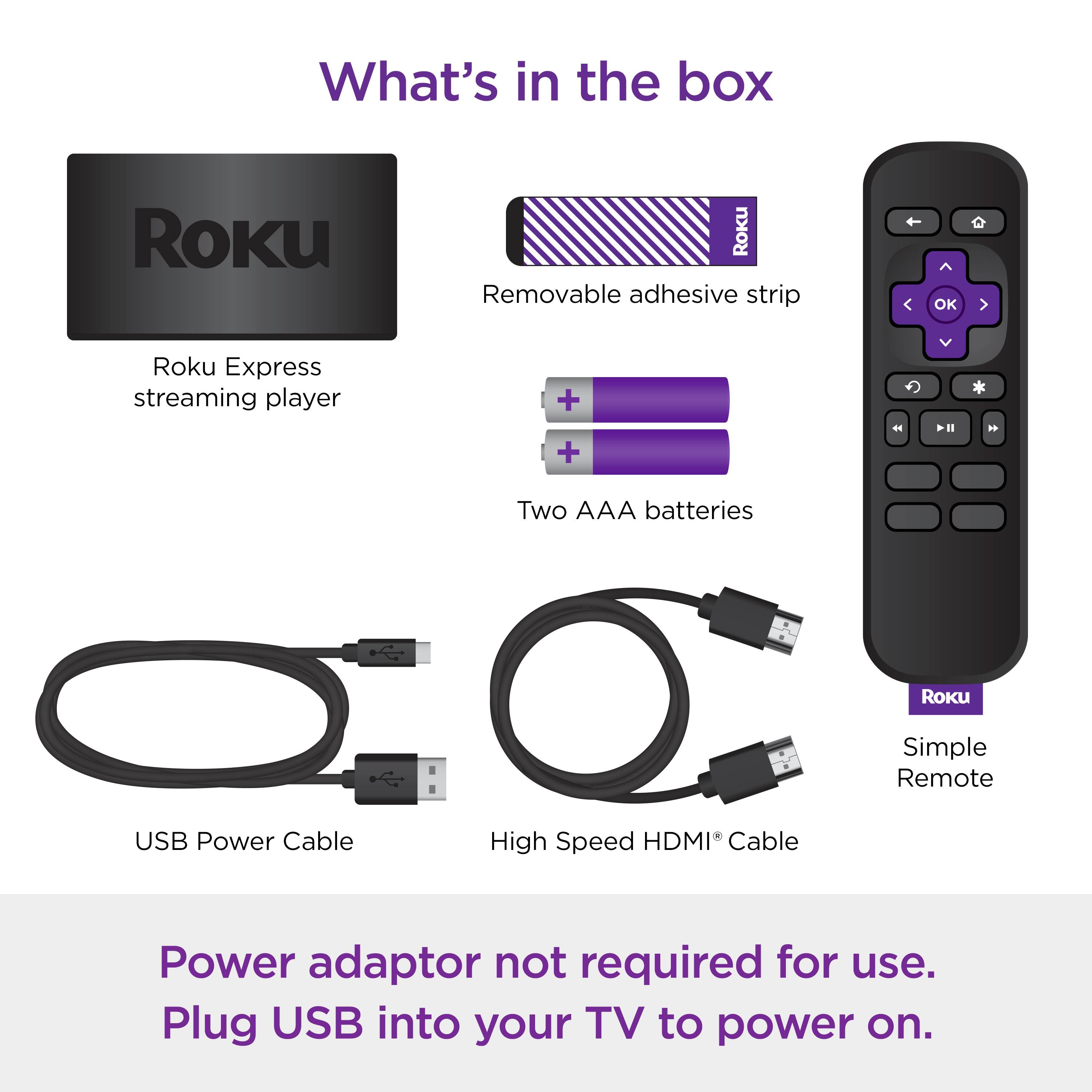 Roku Express Streaming Media Player with Standard Remote (no TV