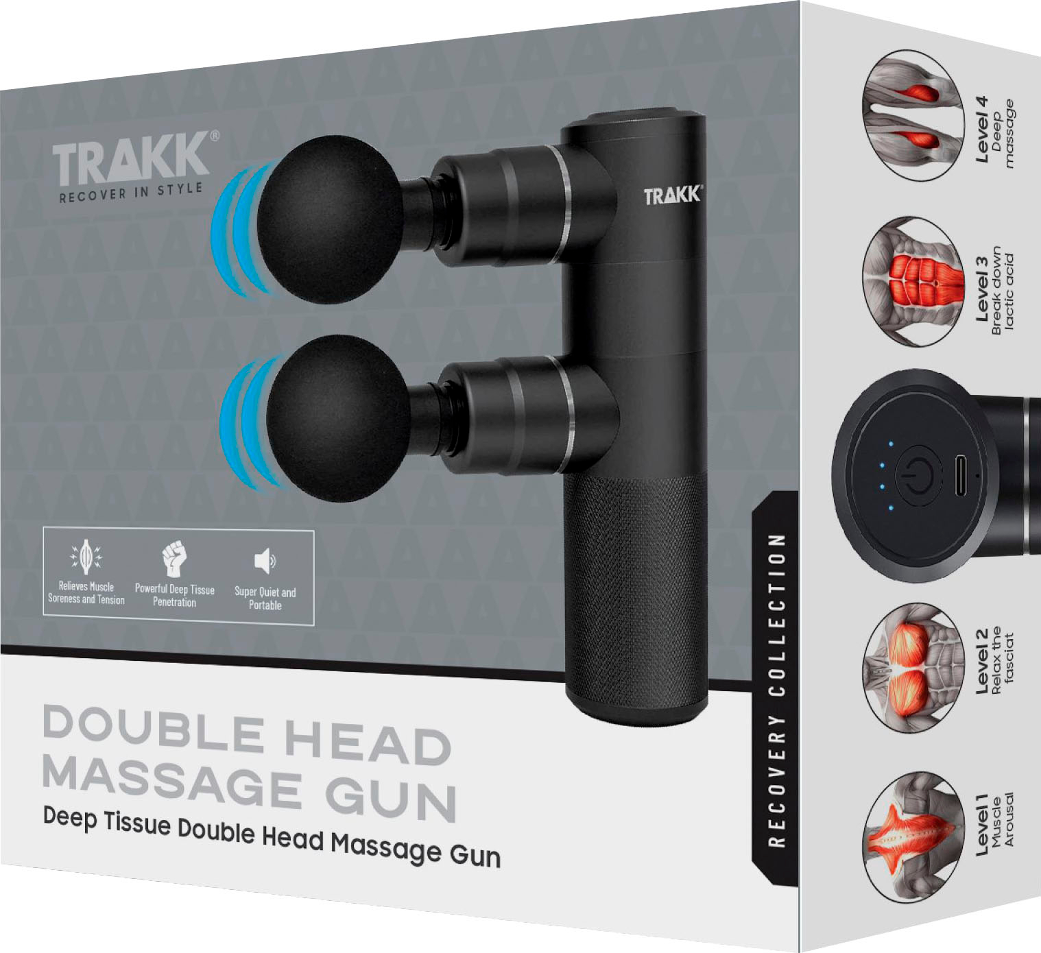 TRAKK Portable Hot-Cold Massage Gun Battery Percussive Massager in