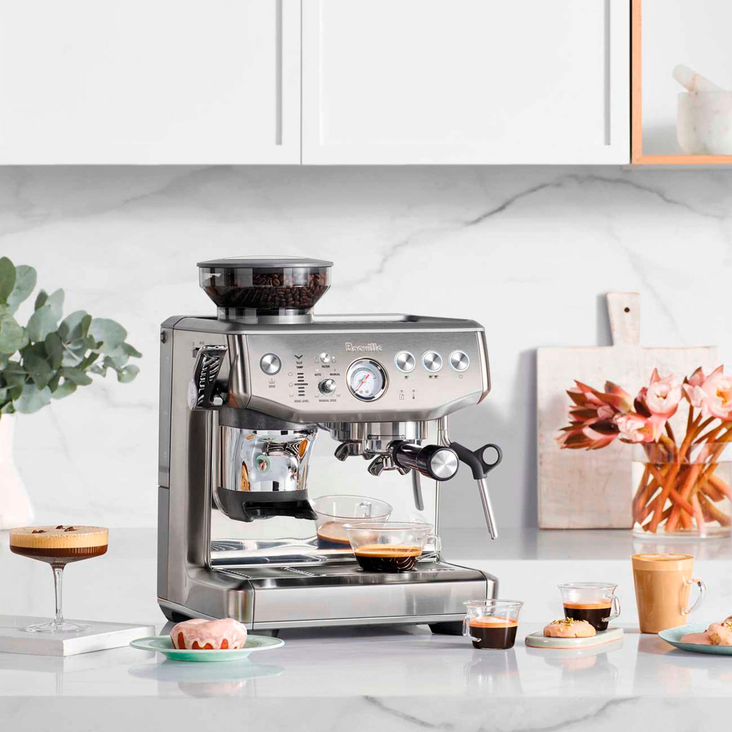 Alt View 11. Breville - the Barista Express Impress Espresso Machine - Brushed Stainless Steel.