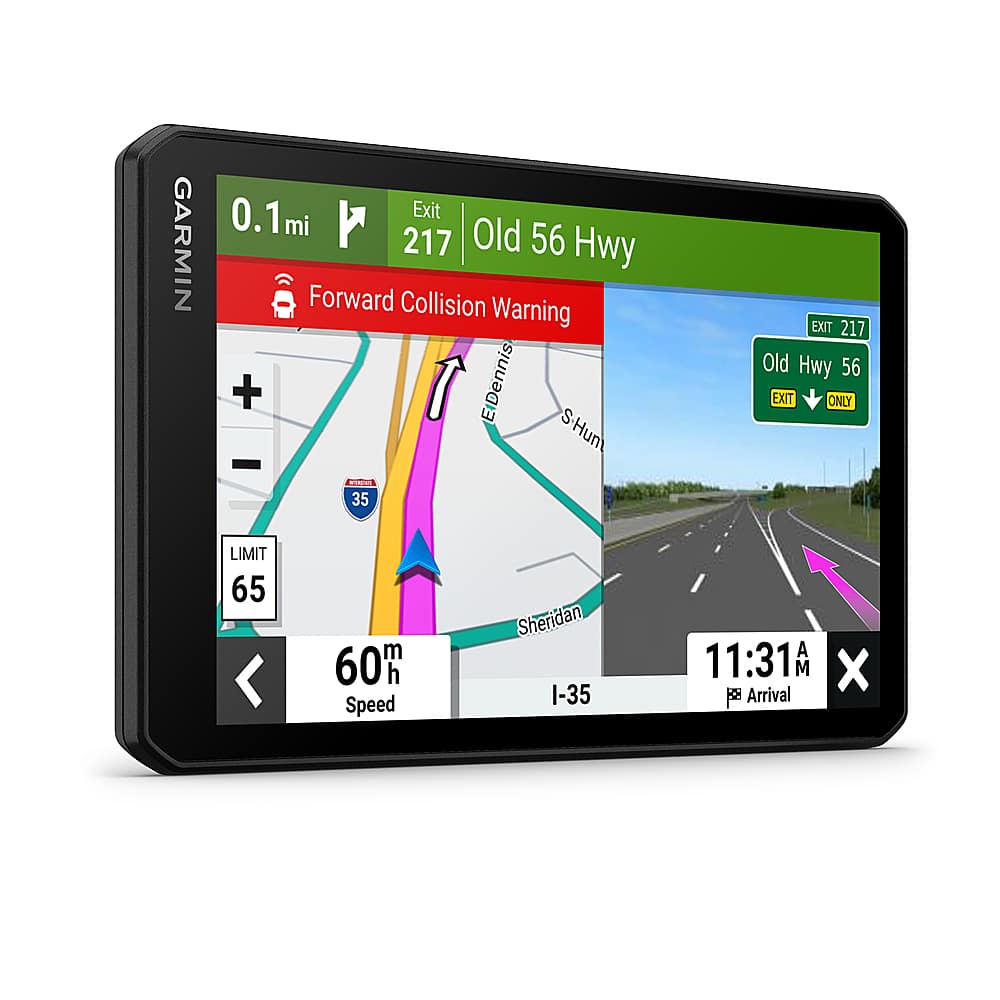 Angle. Garmin - DriveCam 76 7" GPS Navigator with Built-In Camera and Built-In Bluetooth - Black.