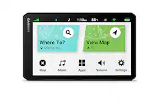 Front. Garmin - DriveCam 76 7" GPS Navigator with Built-In Camera and Built-In Bluetooth - Black.