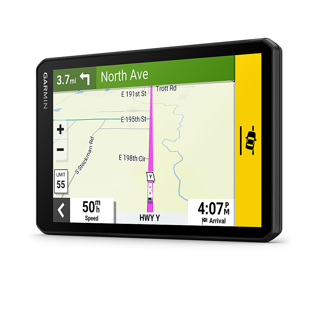 Left View: Garmin - RVcam 795 7" GPS with Built-In Camera and Built-In Bluetooth - Black