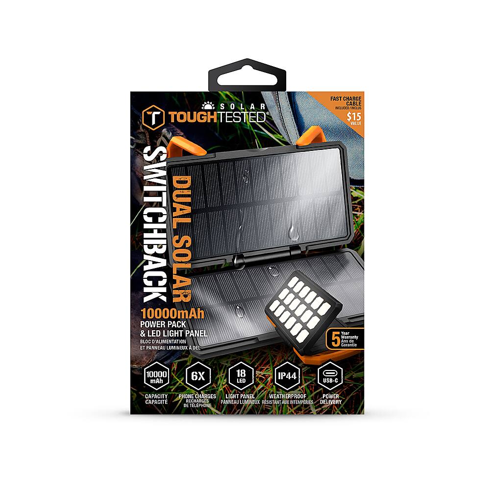 Alt View 11. ToughTested - Switchback 10,000 mAh Portable Charger for Most USB-Enabled Devices - Black.