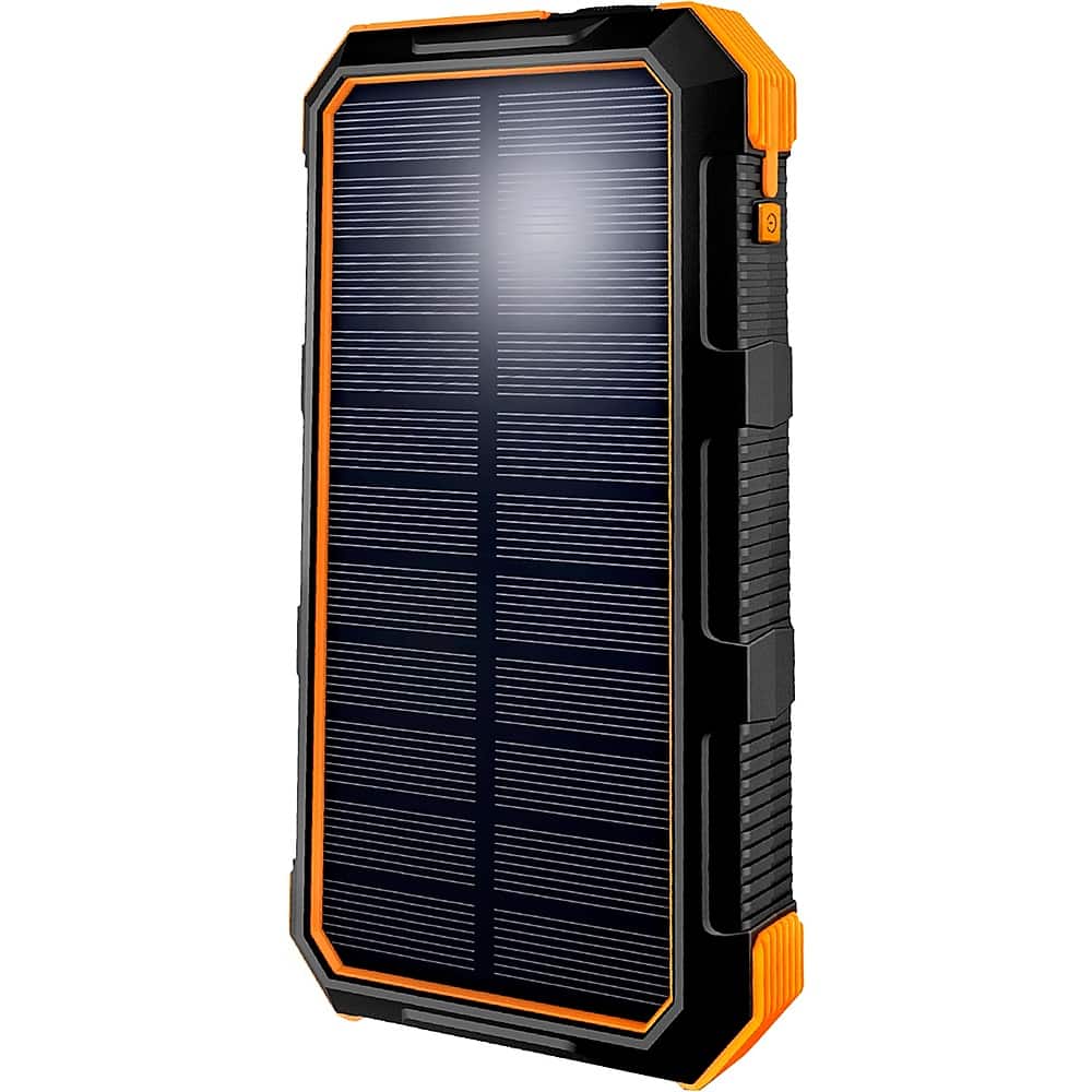 Front. ToughTested - Solar24 24,000 mAh Portable Charger for Most USB-Enabled Devices - Black.