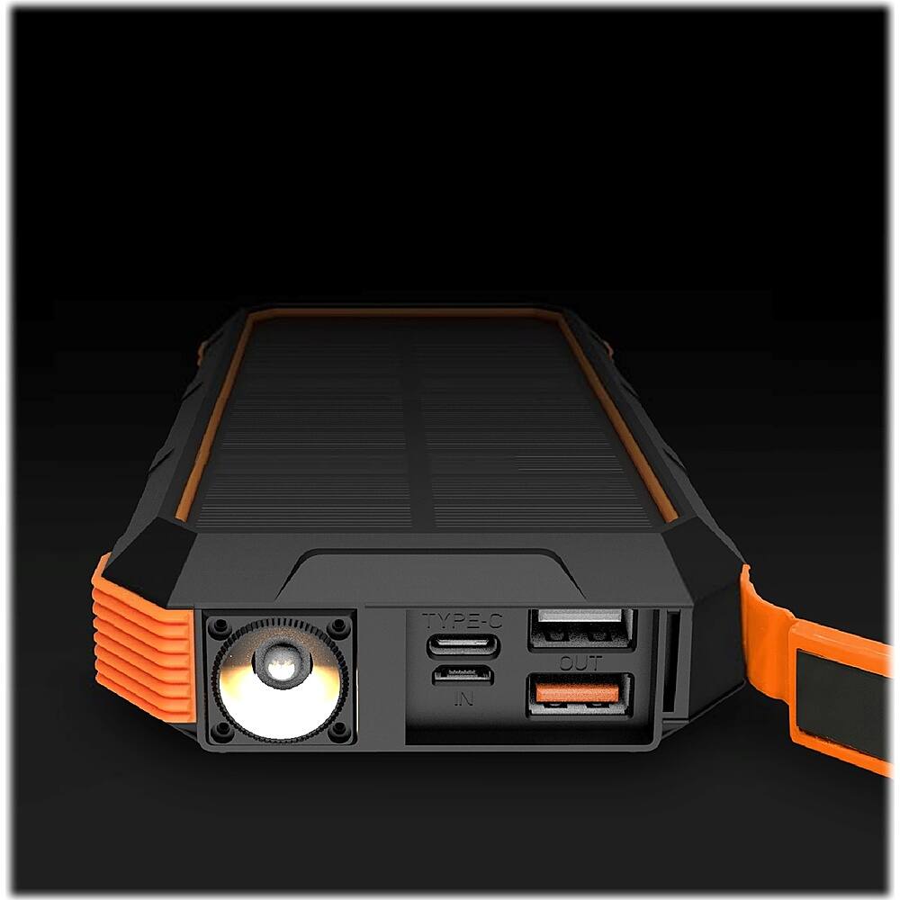 Alt View 15. ToughTested - Solar24 24,000 mAh Portable Charger for Most USB-Enabled Devices - Black.