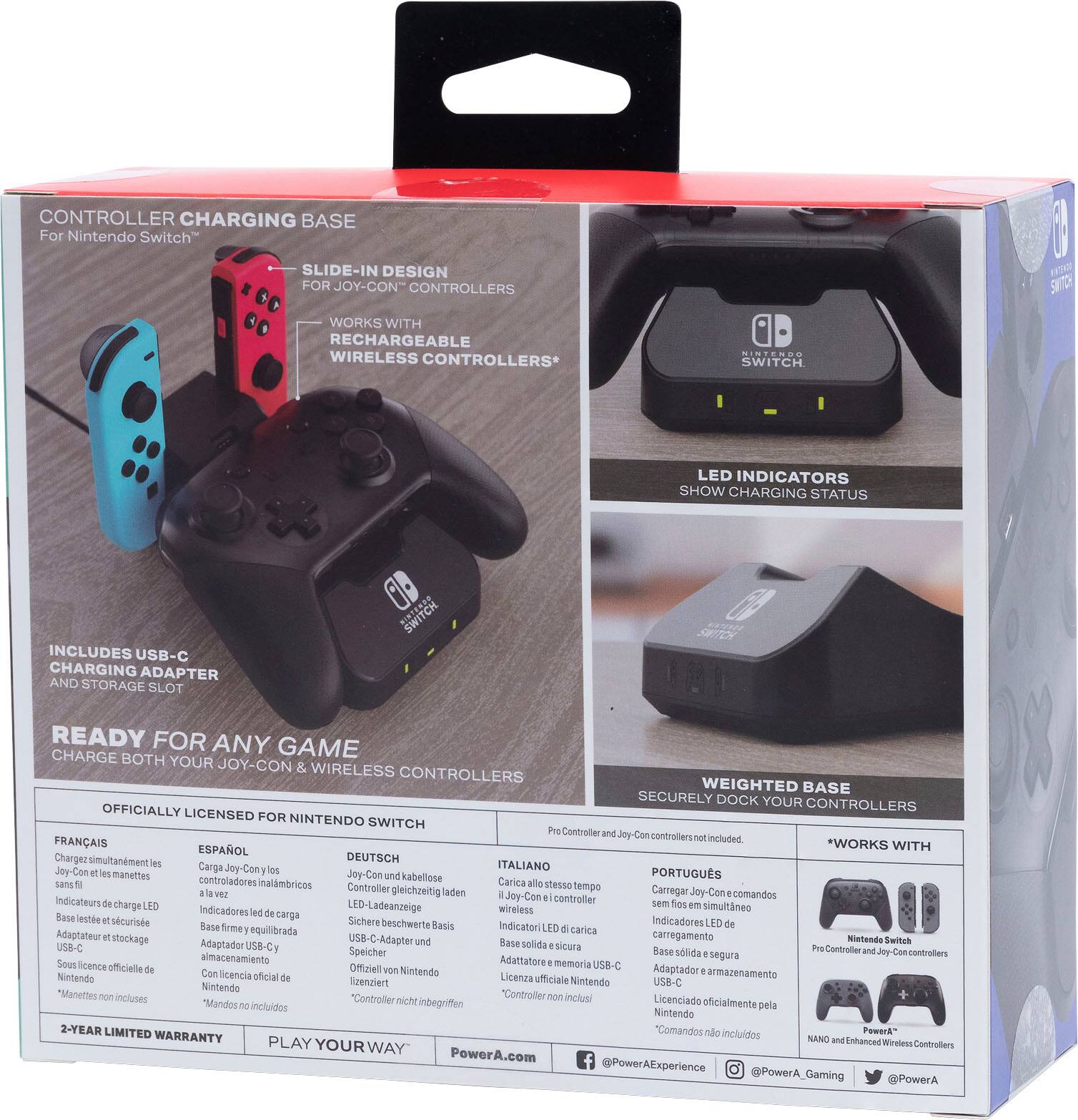 Alt View 19. PowerA - Controller Charging Base for Nintendo Switch (Joy-Con + Wireless) - Black.