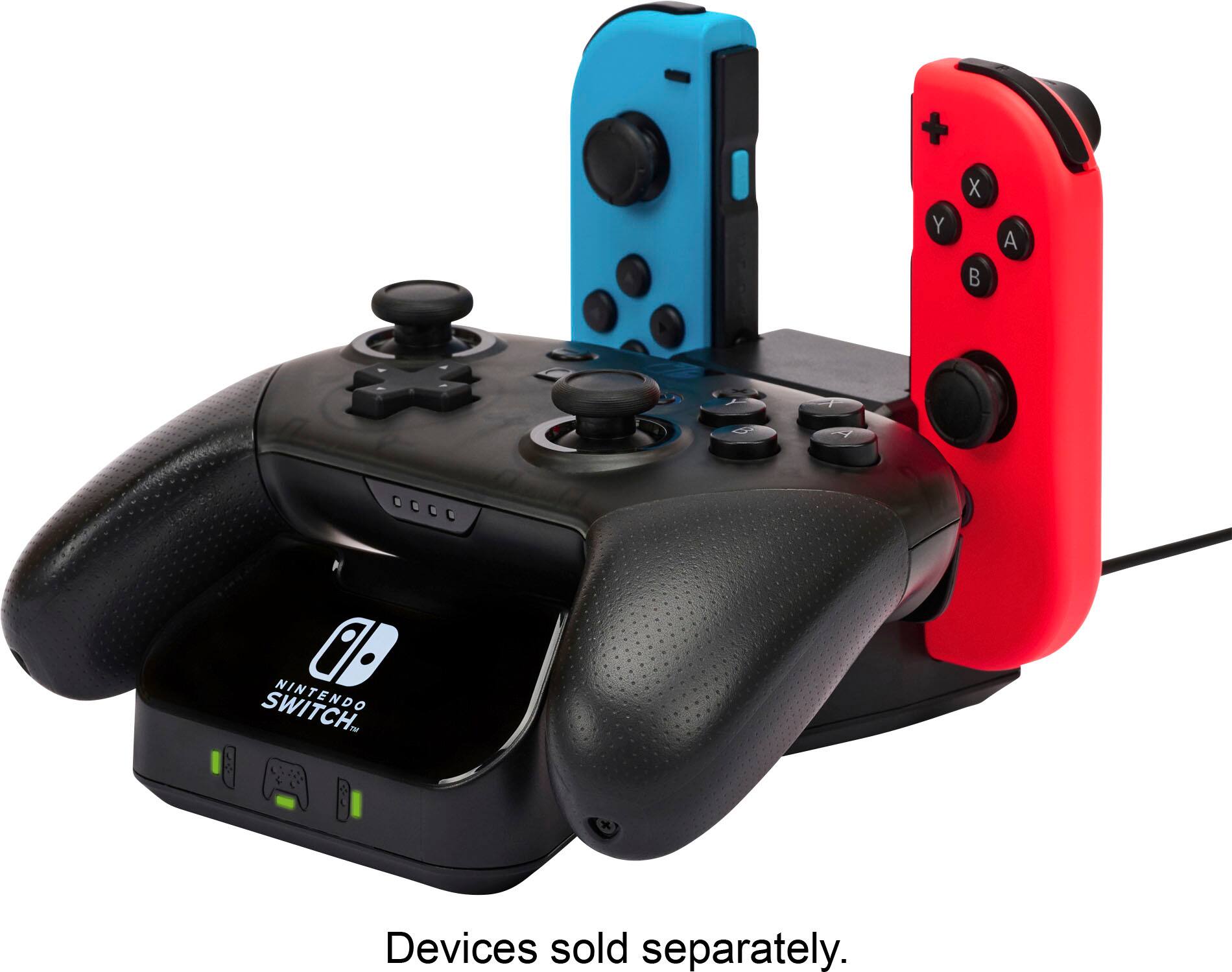 Left. PowerA - Controller Charging Base for Nintendo Switch (Joy-Con + Wireless) - Black.