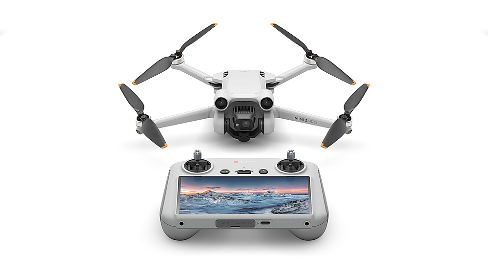 DJI - Geek Squad Certified Refurbished Mini 3 Pro and Remote Control with Built-in Screen - Gray