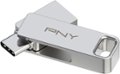 Front Zoom. PNY - DUO Link 128GB USB 3.2 Gen 1 Type-C OTG Flash Drive - Silver.