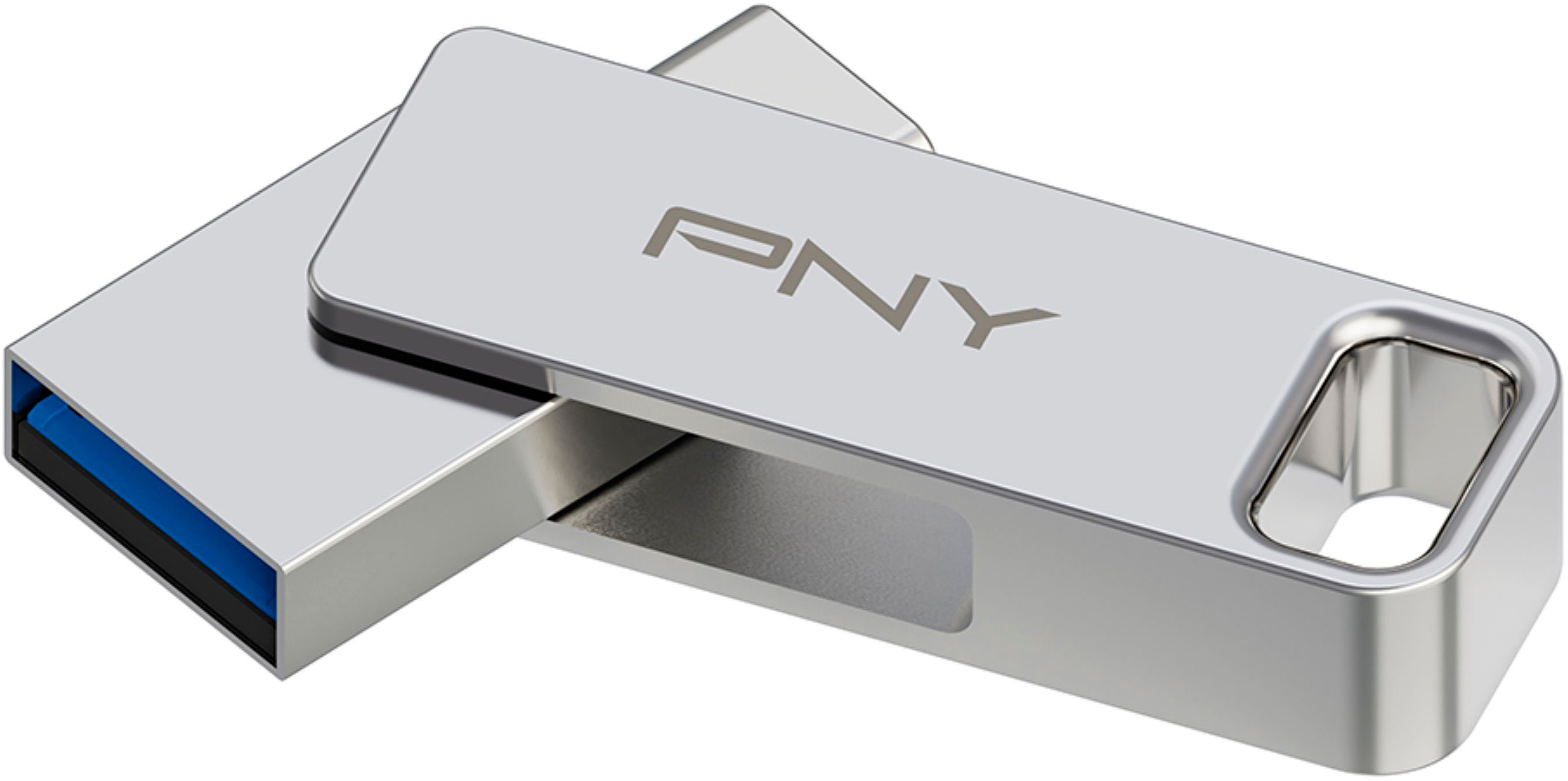 PNY DUO Link 128GB USB 3.2 Gen 1 Type-C OTG Flash Drive Silver P