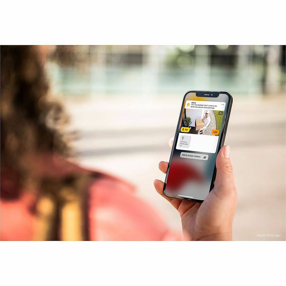 Alt View 24. Eve - Eve Outdoor Cam - Secure floodlight camera with Apple HomeKit Secure Video technology - White.